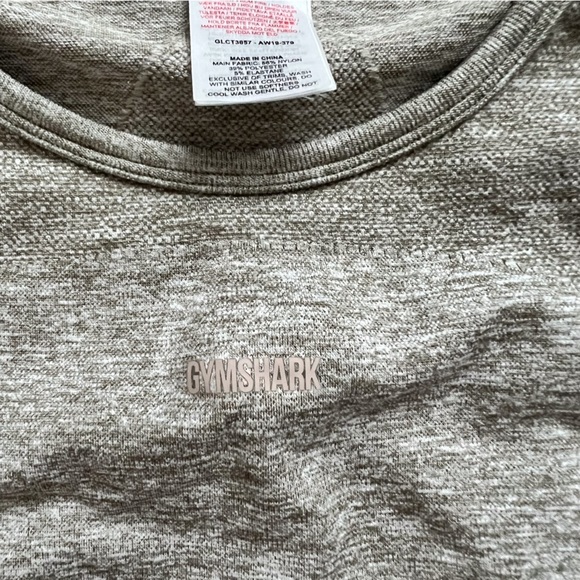LAST CALL SALE! Gymshark Seamless Cropped Long Sleeve Top Marled Tan Athletic XS - Picture 6 of 8